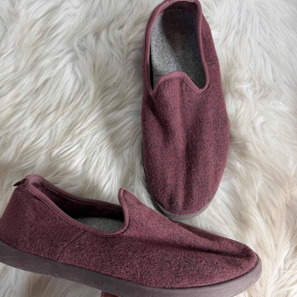 Allbirds Wool Loungers Burgundy Wine Merino Wool Slip On Shoes Womens 8